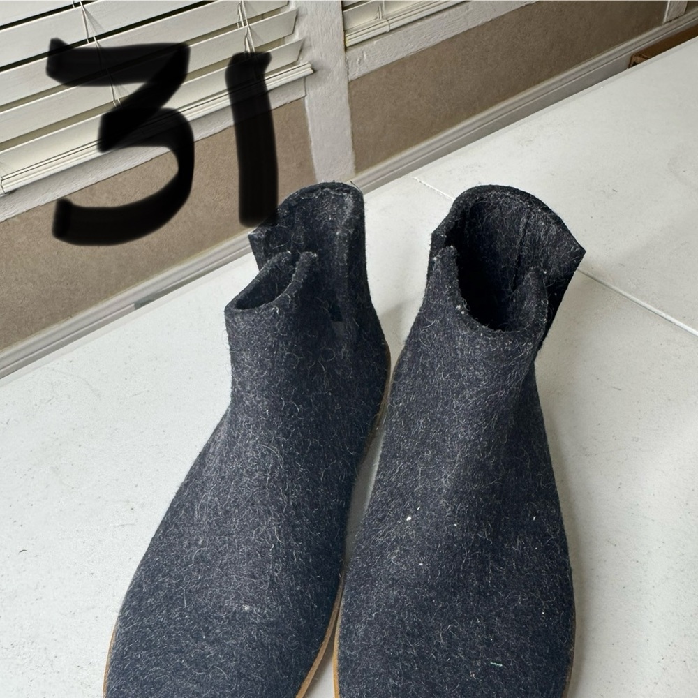 Glerups Men's Gray Felt Ankle Boots Sz 45